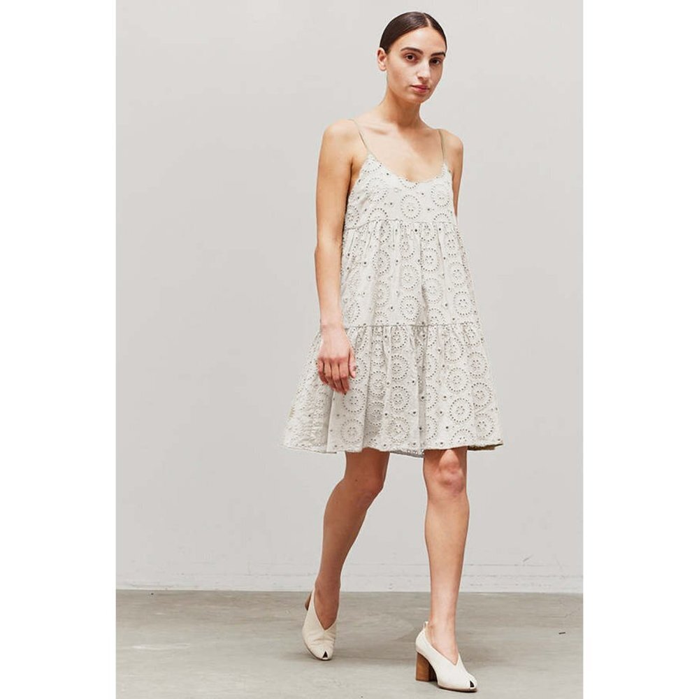 Grade & Gather Eyelet Spaghetti Strap Mini Dress‎